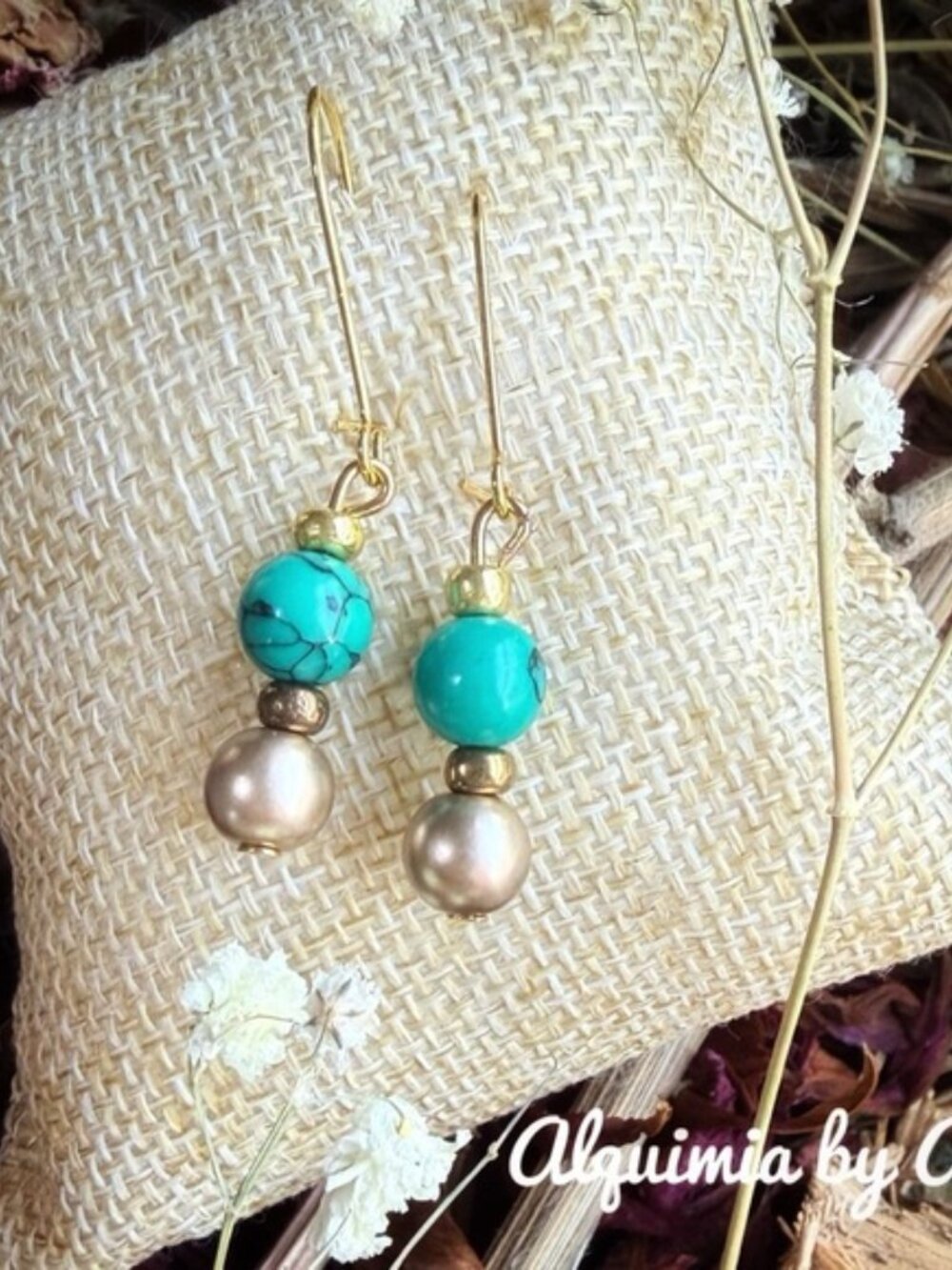 BEACH WEDDING + Turquoise earrings - Picture 1 of 1